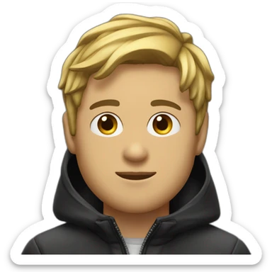 Homme avec noir clair avec une cagoule sticker