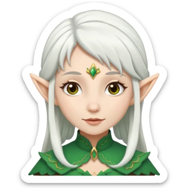 woman elves with white hair sticker