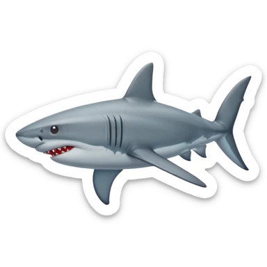 Genera un tiburón qué en cada aleta este un tenis rojos tipo puesto sticker