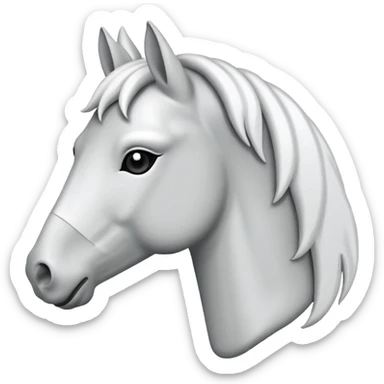 Create me an emoji of a horse head where only the outline of the head can be seen sticker