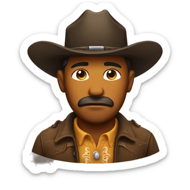 Cowboy emoji face, sad sticker