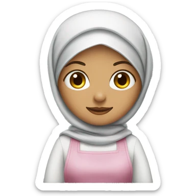 woman, hijab, apron sticker