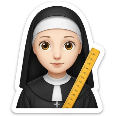 Nun with a ruler sticker