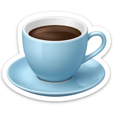 coffee cup and saucer in the colour light blue sticker