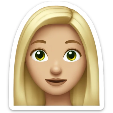 girl with green eyes straight blond hair and freckles sticker