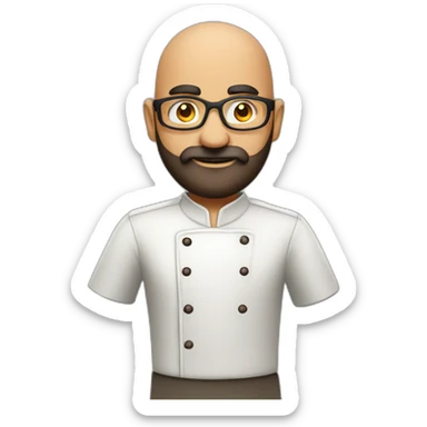 Bald long bearded Indian masterchef glasses sticker