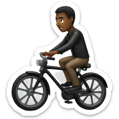 A men riding black bike cycle  sticker