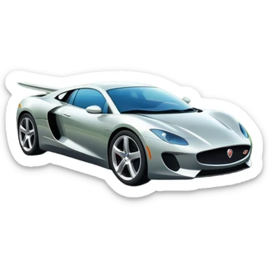 luxury car is driving on a scenic highway with beautiful landscape around sticker