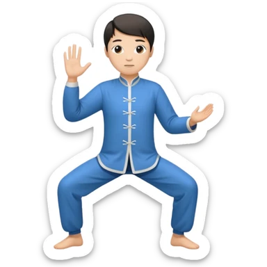 pratiquant de qi gong en position de l'arc, style simple sticker