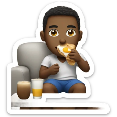 Eating breakfast while watching football game on the couch sticker