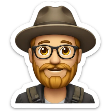 Hombre feliz con gorra y barba  sticker