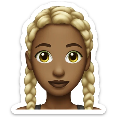 black woman blonde cornrows green almond eyes full lips sticker