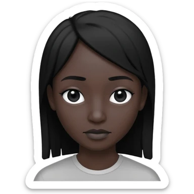 Matte black mannequin in the style of a default avatar. Monochrome with no lines. The eyes should be as matte black as the hair. sticker