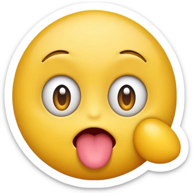 Eye rolling emoji but the tongue sticking out for the mouth sticker