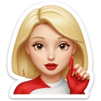 Apple style emoji, seductive sexy expression, gently biting finger, half-lidded eyes, subtle smirk, flirty and teasing mood, glossy smooth skin, vibrant colors, soft 3D lighting, iOS emoji aesthetic, cute but sensual, clean white background, high detail, polished emoji design sticker