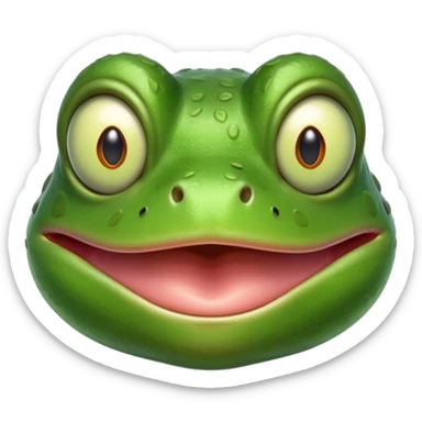 Frog with almond eyes sticker