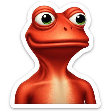 red pepe frog sticker