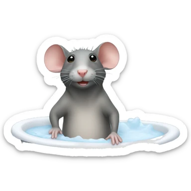 A rat in the bathtub sticker