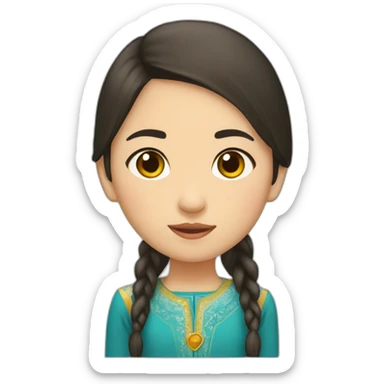 Kazakh girl in saukele sticker