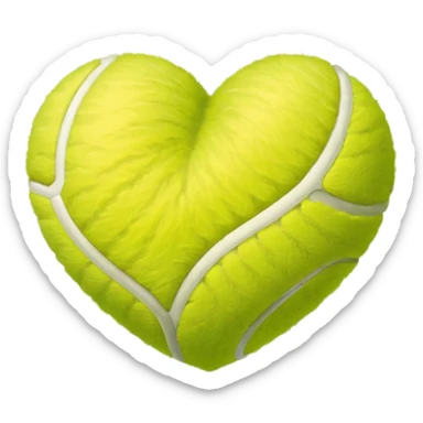 A tennis ball In a shape of a love heart sticker