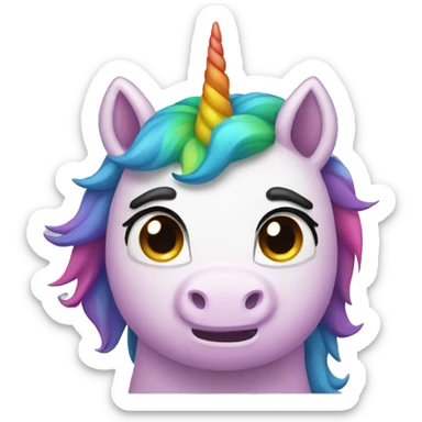 rainbow unicorn angry sticker