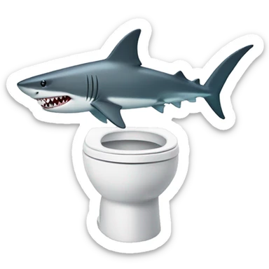 Shark with a top hat on a toilet sticker