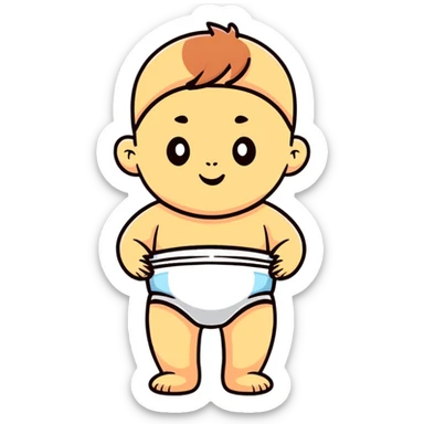 small kid in diaper sticker