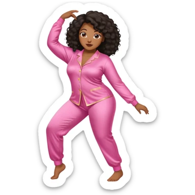 Black Woman with massive boobs and a massive ass twerking while wearing pink pajamas  sticker