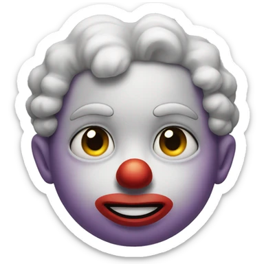 Cute clown frowning  sticker
