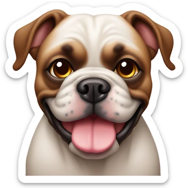 Buldogue filhote pelagem caramelo manchado nos olhos com cara de fêmea  sticker