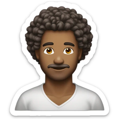 Homme metisse cheveux longs bouclés  sticker