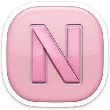 Netflix aesthetic "N" logo in pastel pink sticker