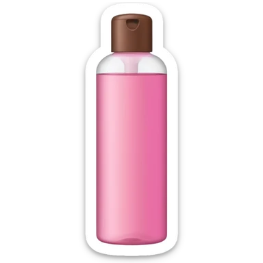 pink and brown shampoo bottle sticker
