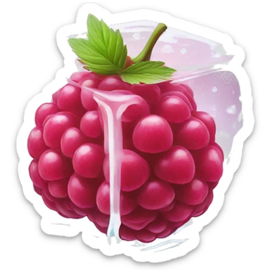 Raspberry on icecubes sticker