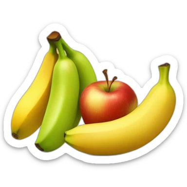 2 apples and a banana sticker