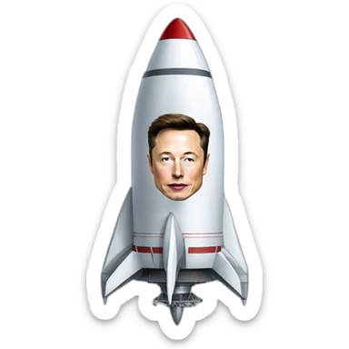 Elon Musk going on rocket sticker