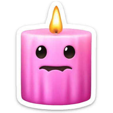 Halloween light pink candle  sticker