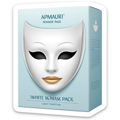 a beauty producd box of skincare white mask pack sticker