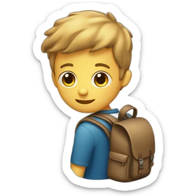 schoolboy packing a backpack sticker