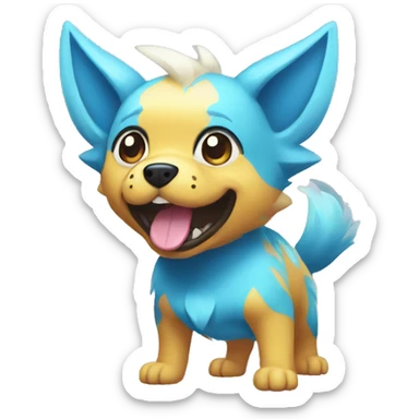 Colorful Electric Dog Pokémon sticker