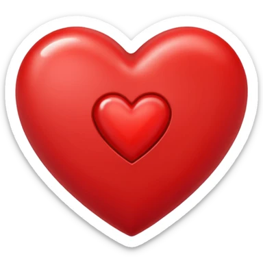 un corazon rojo con la letra f en el centro sticker