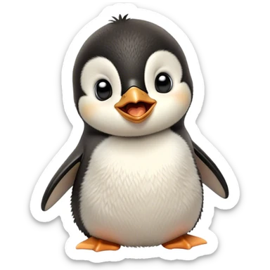 Cinematic Cute Yawning Baby Penguin Portrait Emoji, Head tilted slightly with a dramatic, wide-open yawn, showcasing soft, cuddly feathers and sleepy, half-closed eyes brimming with drowsy contentment, Simplified yet irresistibly adorable features, highly detailed, glowing with a soft, cozy polar glow, high shine, relaxed yet expressive, stylized with a dash of whimsical charm, soft glowing outline, capturing the essence of a drowsy yet affectionate arctic cherub that appears ready to stretch out for a nap! sticker