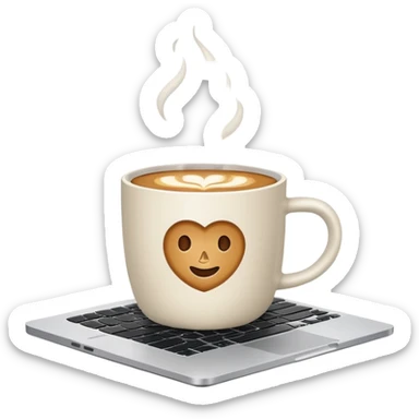 MacBook with a coffee latte sticker