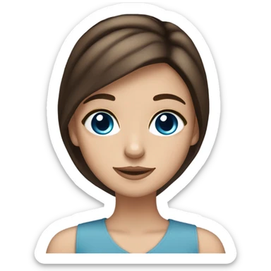 Brunette girl blue eyes holding siamese and diluted calico cat sticker