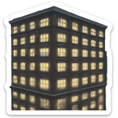 City building lights at night sticker