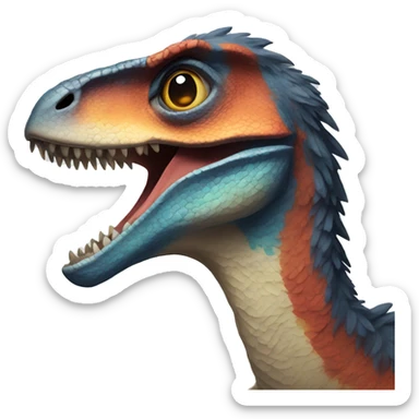 Colorful velociraptor  sticker
