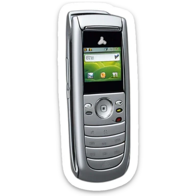 highly detailed closed silver Motorola Razr V3 2004, showcasing the iconic sleek clamshell design at a three-quarter angle sticker