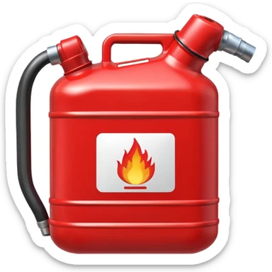 simple red gasoline canister plain pouring drops of diesel no fire sticker