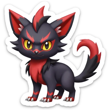 Edgy Cute Cool Kawaii Litten-Noivern-Zoroark-Noibat-Pokemon Full Body  sticker