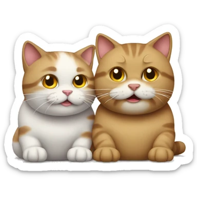 two cats ate too much sticker